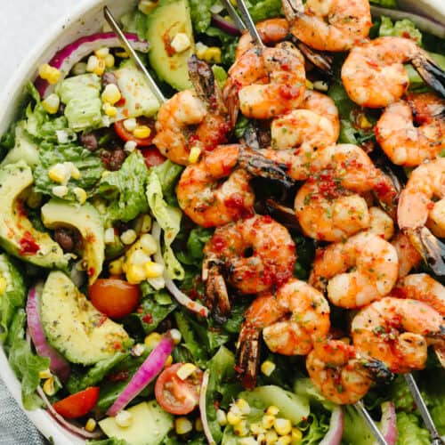 Grilled Shrimp Salad Recipe with Homemade Dressing | The Recipe Critic