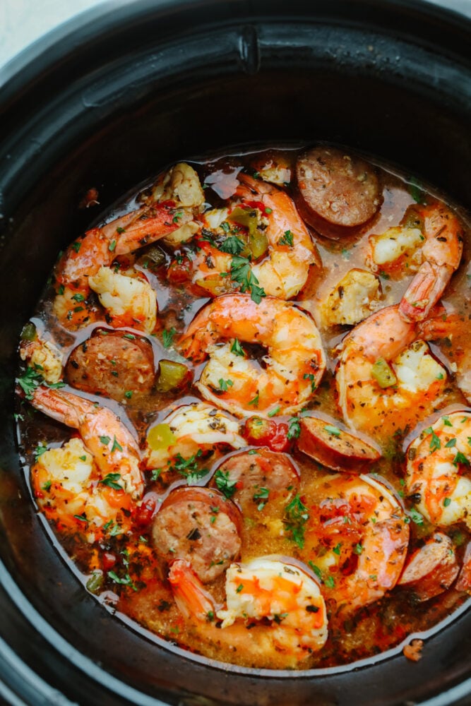 Slow Cooker Shrimp and Sausage Gumbo Recipe