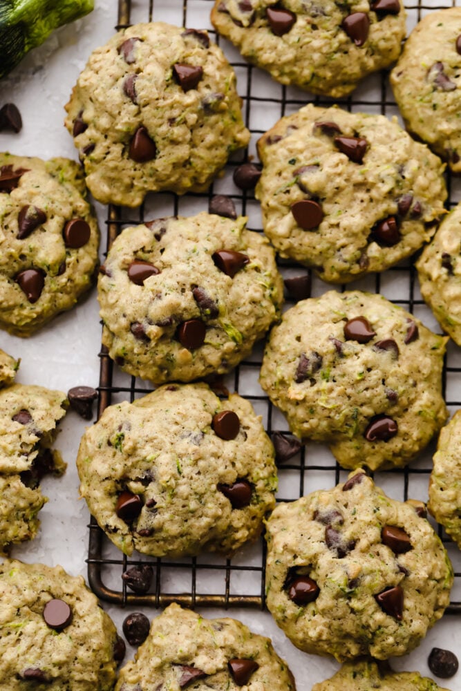 Finished zucchini oat chocolate chip cookies. 