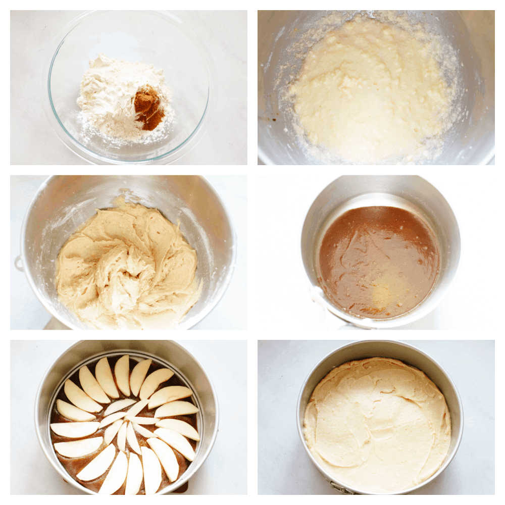 Process shots of preparing glaze and cake.