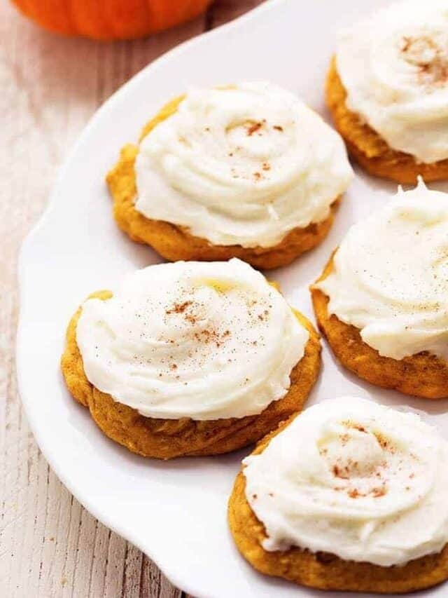 Soft and Easy Pumpkin Cookies with Cream Cheese Frosting