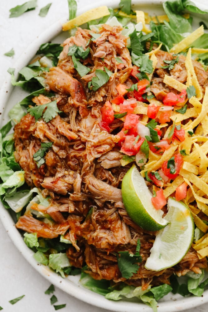 Sweet pulled pork made into a salad. 