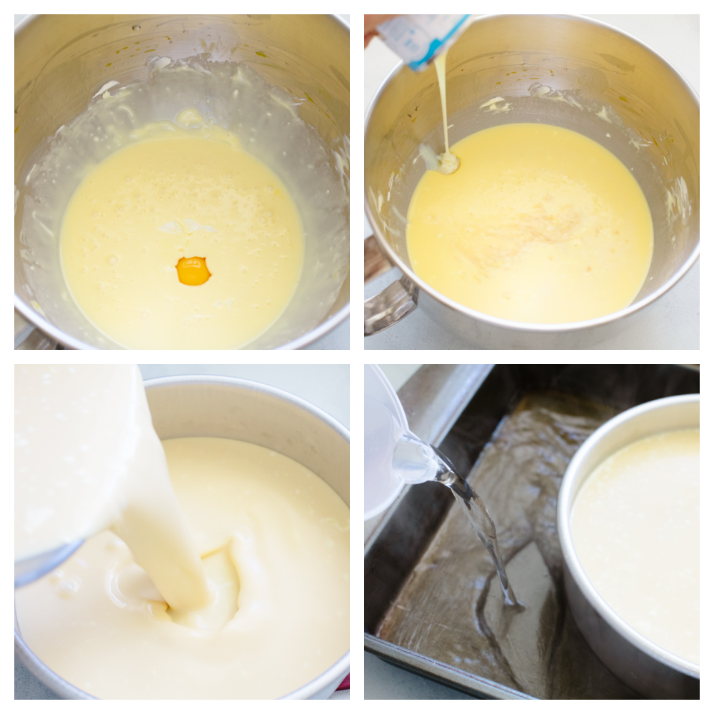 Four steps to making flan in a 