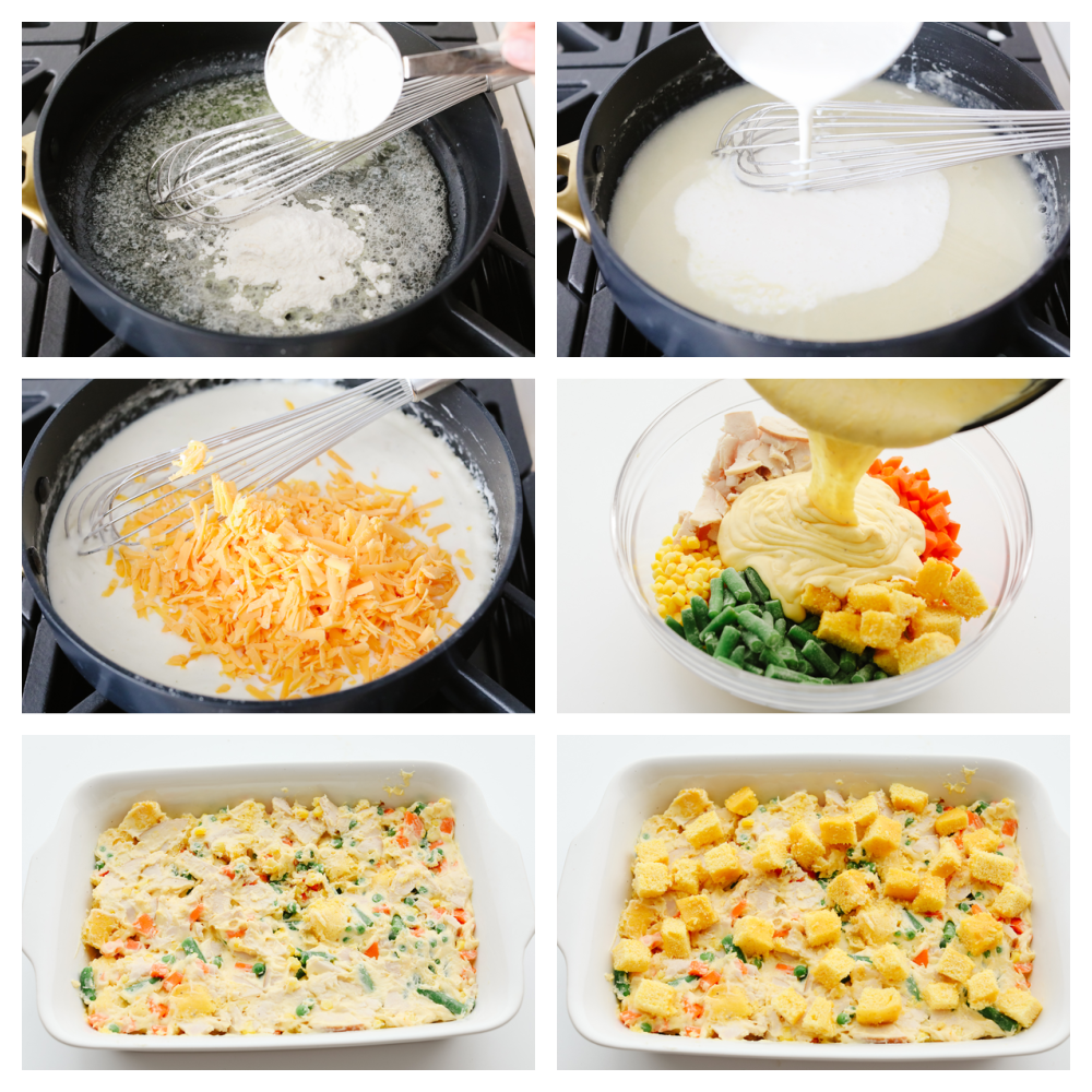 Process of making turkey casserole in step by step photos. 