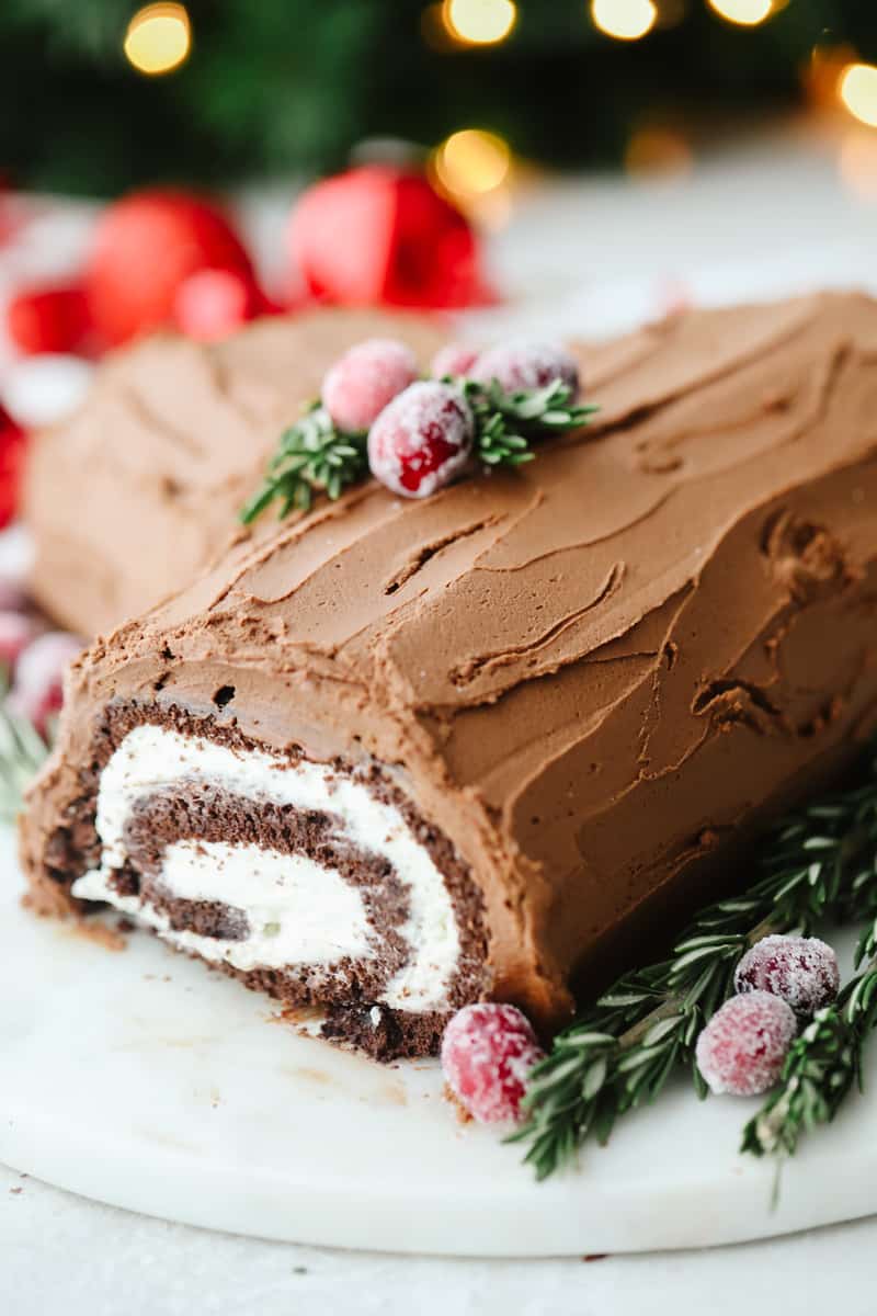 Christmas Chocolate Log Cake