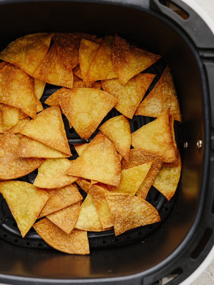 How to Make Crispy Air Fryer Tortilla Chips - Garnished Plate