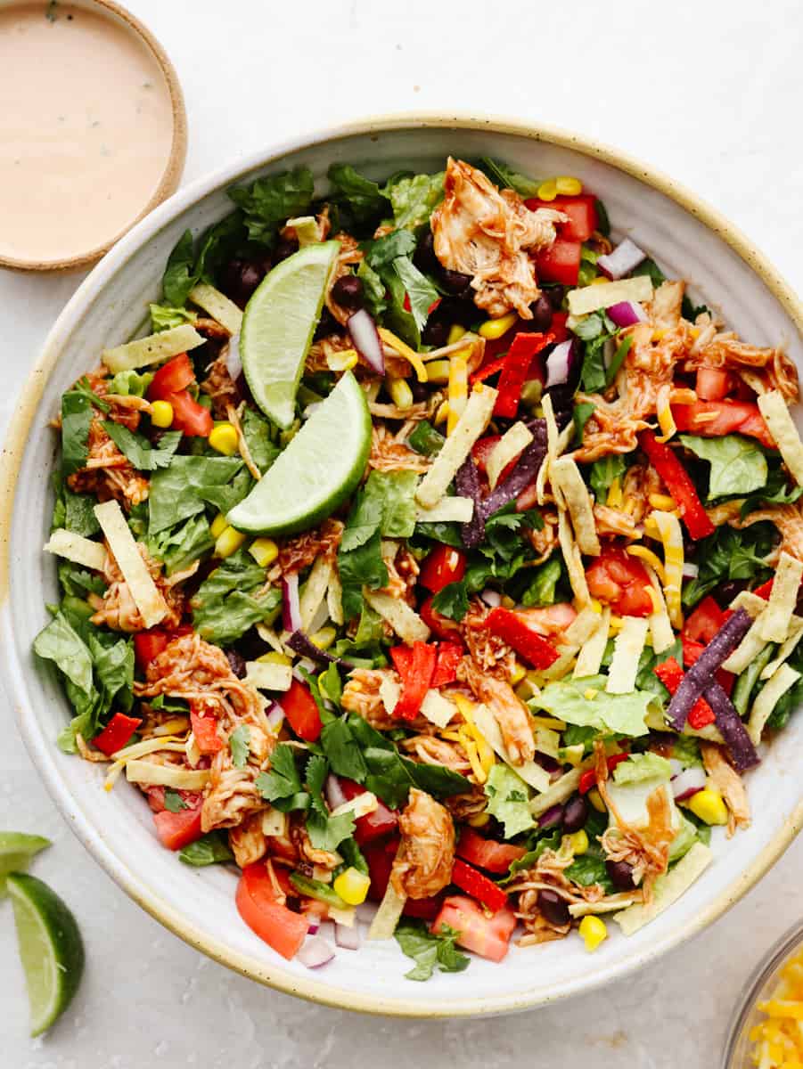 BBQ Chicken Salad with BBQ Cilantro Lime Dressing | The Recipe Critic
