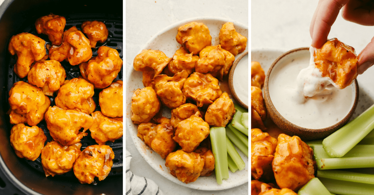 Honey Buffalo Cauliflower Wings in Air Fryer Recipe | The Recipe Critic