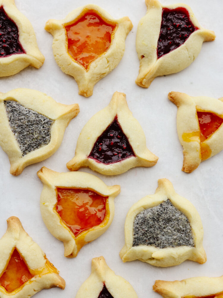 Hamantaschen baked and ready to eat. 