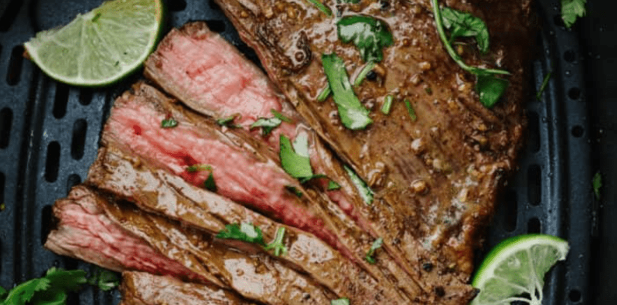 Air Fryer Flank Steak made with Simple Steak Dry Rub