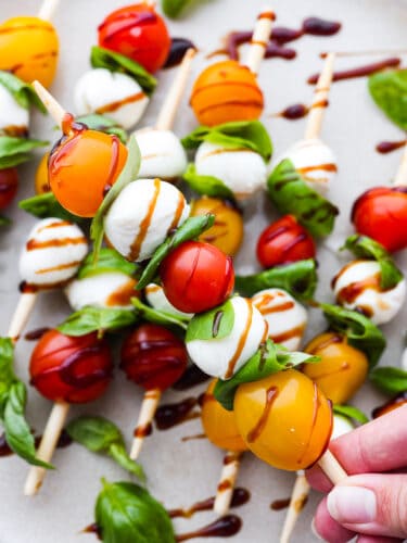 Caprese Skewers With Balsamic Reduction Drizzle | The Recipe Critic