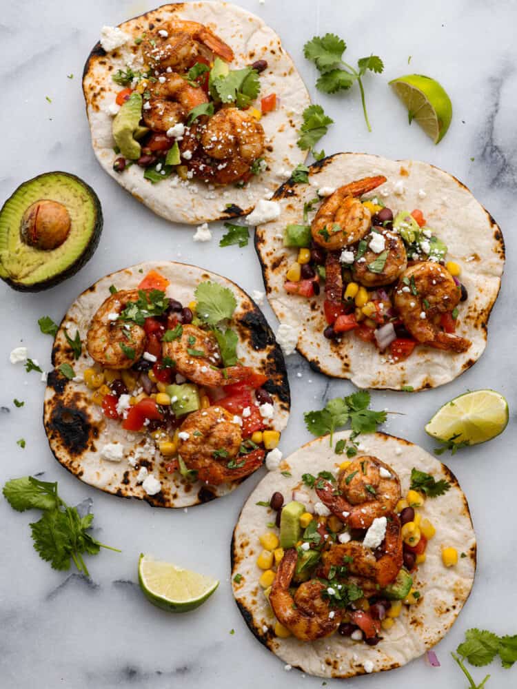 Blackened Cajun Shrimp Tacos with Avocado Salsa - 65