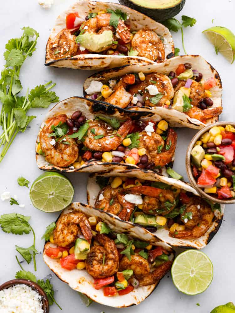 Blackened Cajun Shrimp Tacos with Avocado Salsa - 79