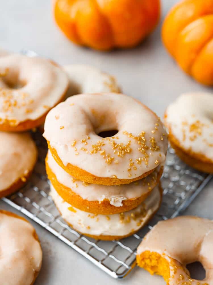 Baked Pumpkin Donuts with Brown Butter Glaze • The Crumby Kitchen