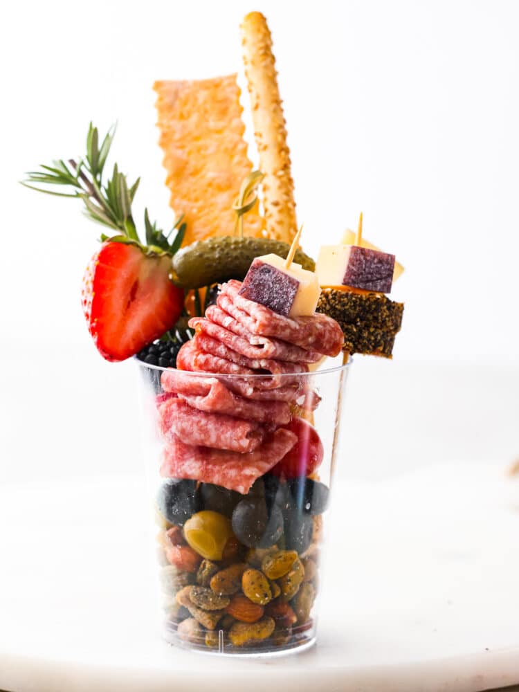 Easy Individual Charcuterie Cups Appetizer - Be Brave and Bloom