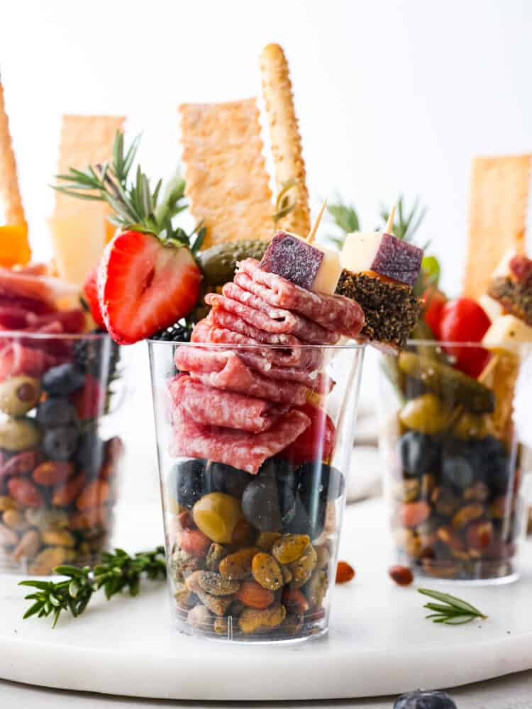 Hero image of multiple charcuterie cups.