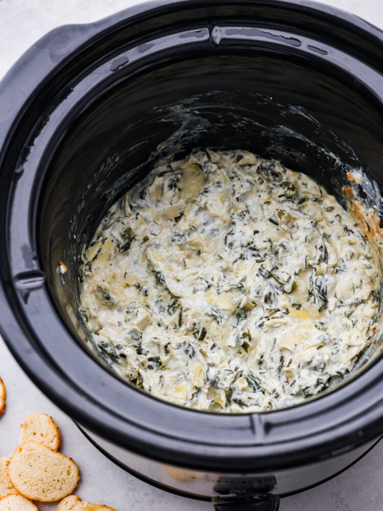 Crockpot Spinach Artichoke Dip - Best Crockpot Appetizers - Taste and Tell