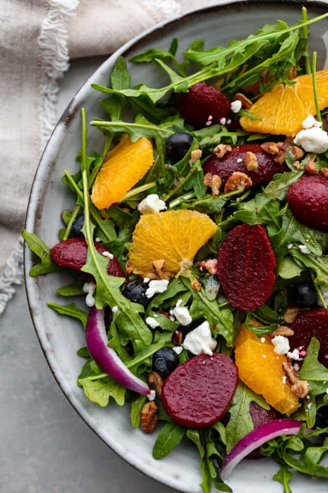 Hero image of roasted beet salad.