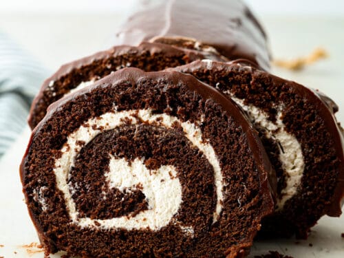 Chocolate Swiss Roll with Cream Filling