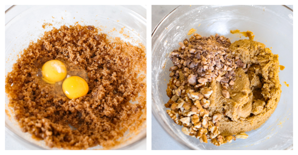 Process photos showing the ingredients being combined in the bowl.