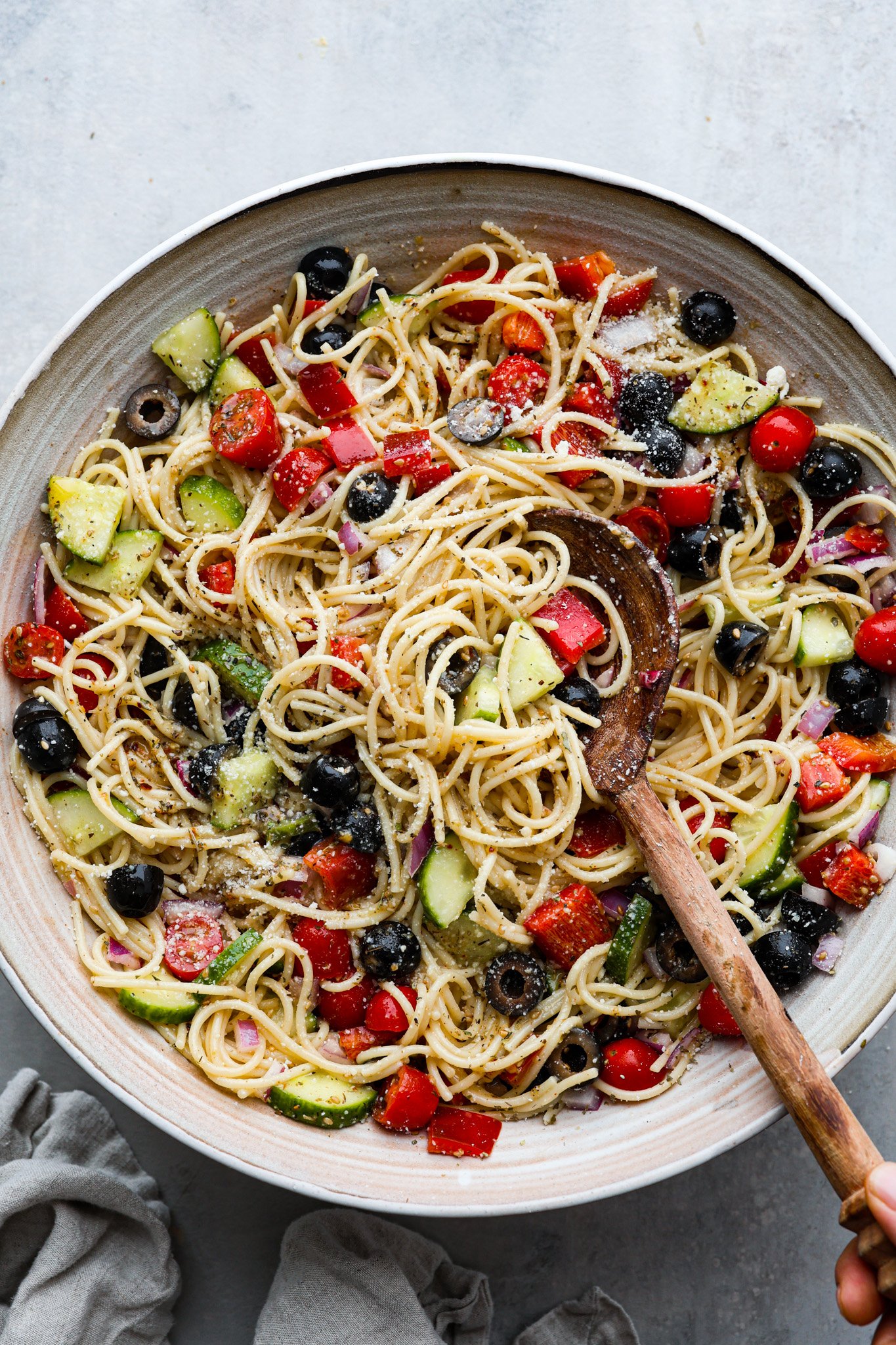 Zesty Spaghetti Pasta Salad with McCormick Salad Supreme - Life