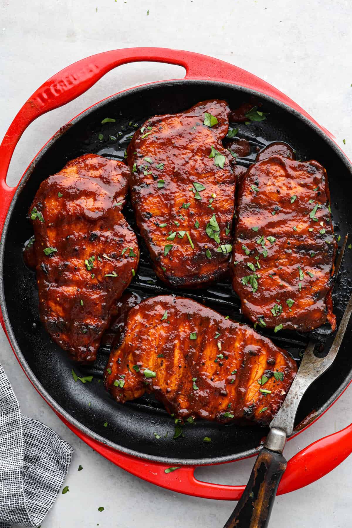 Boneless pork chop on sale on grill