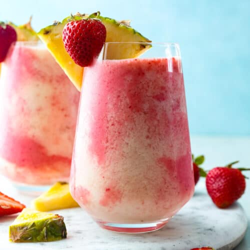 Delicious Strawberry Lava Flow Pina Colada Mocktail - Delectable Food Life