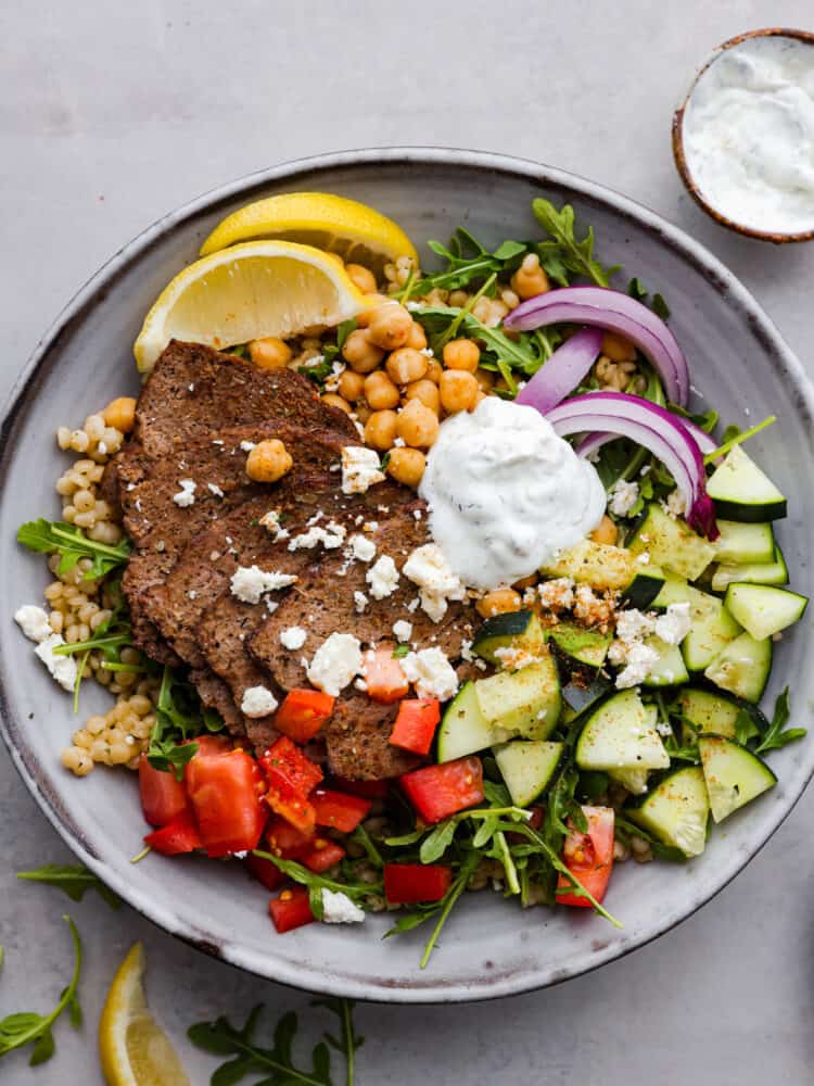 Slow Cooker Gyro Rice Bowls - Homemade In The Kitchen