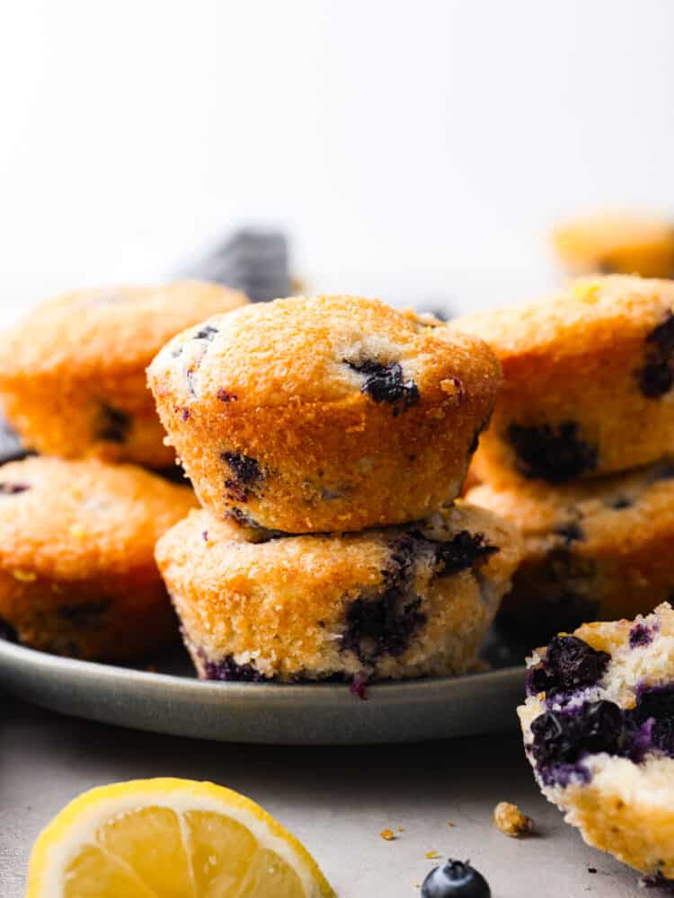 Hero image of 2 muffins stacked on top of each other.