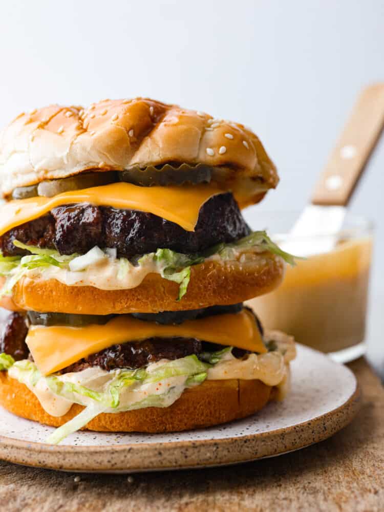 Closeup of a Big Mac burger.