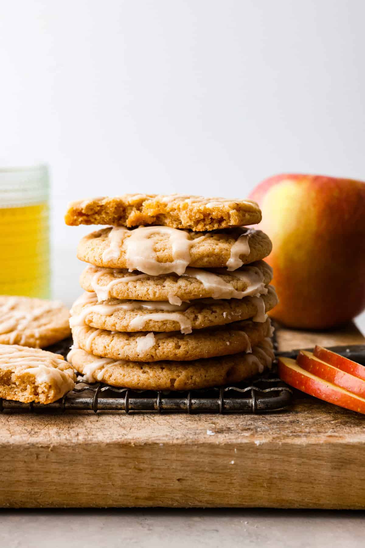 A stack of apple cider cookies. 