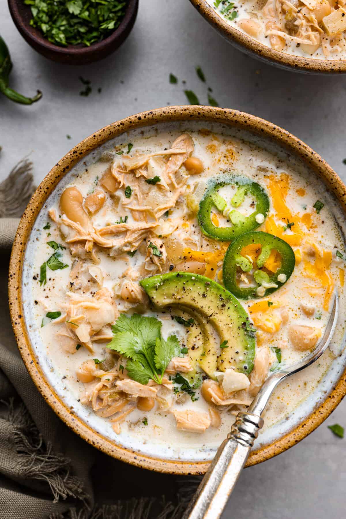 Slow Cooker White Chicken Chili - Garnish & Glaze