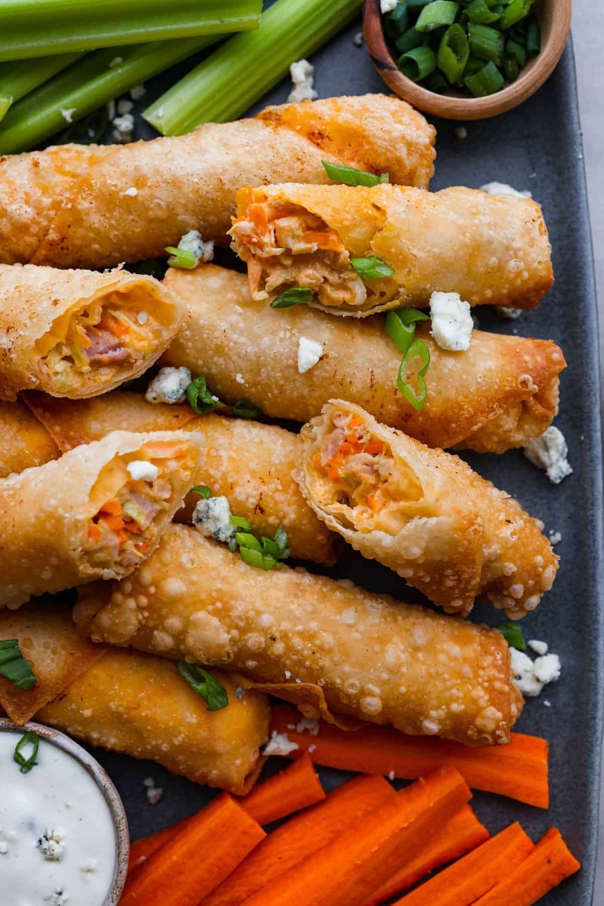 Buffalo Chicken Egg Rolls (with Air Fryer Instructions!)