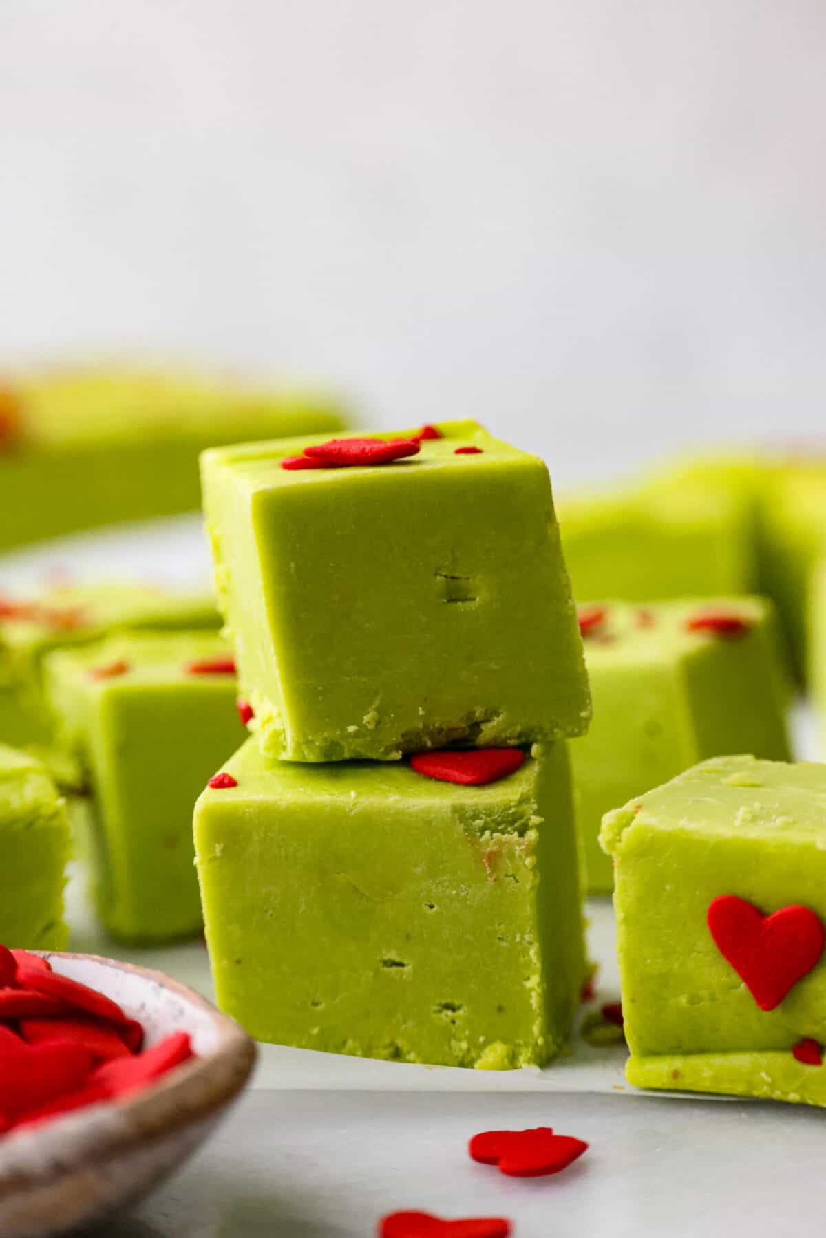 A stack of grinch fudge. 