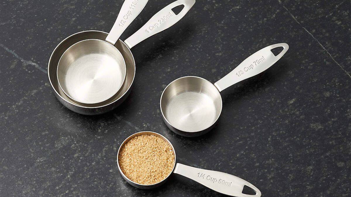 Crate & Barrel Stainless Steel Measuring Cups