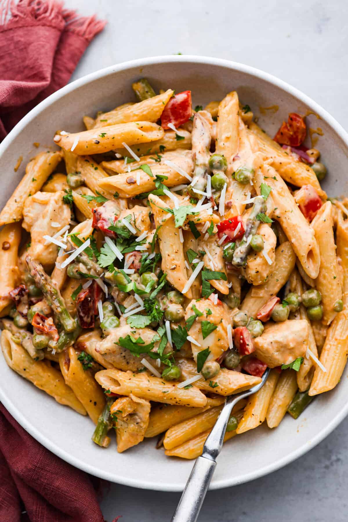 A serving of chipotle pasta.
