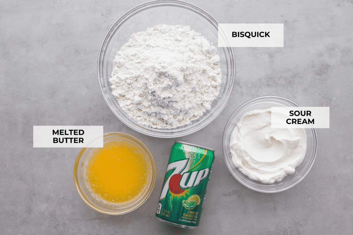 Ingredients labeled to make 7 up biscuits.