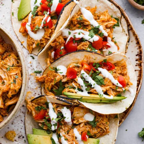 Slow Cooker Ranch Chicken Tacos 