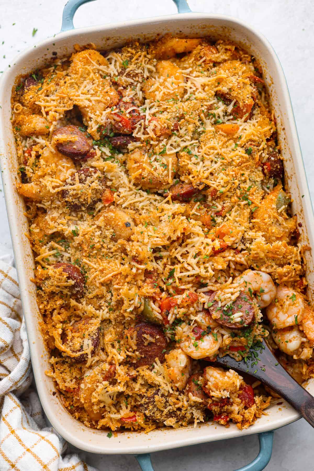 Overhead shot of Louisiana Casserole.