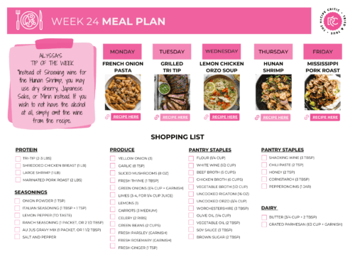 Weekly Meal Plan #24 – The Recipe Critic - Chaukasmaal.com
