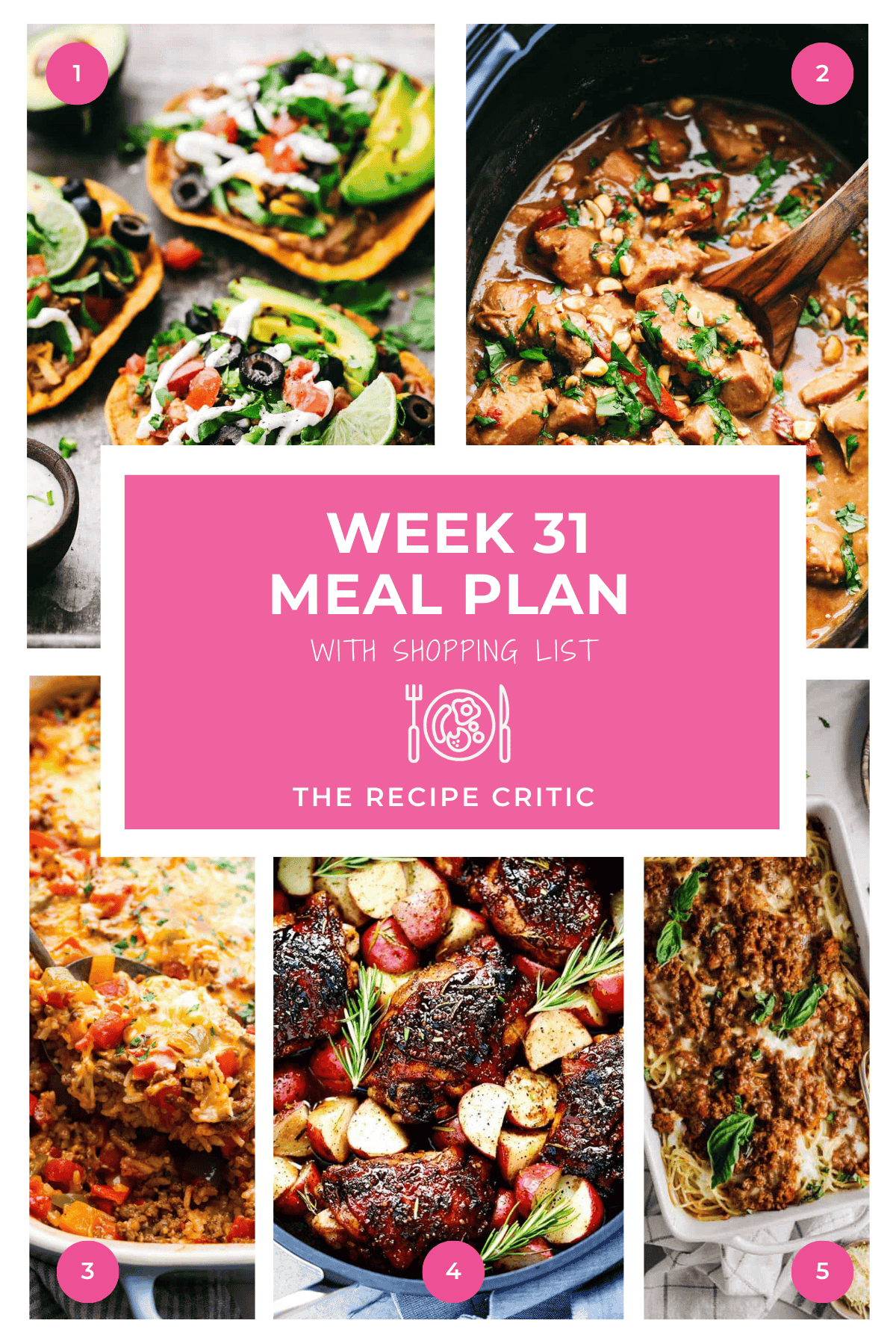 Week 31 Meal Plan Collage