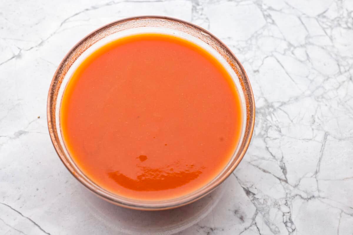 Sauce ingredients combined in a bowl. 