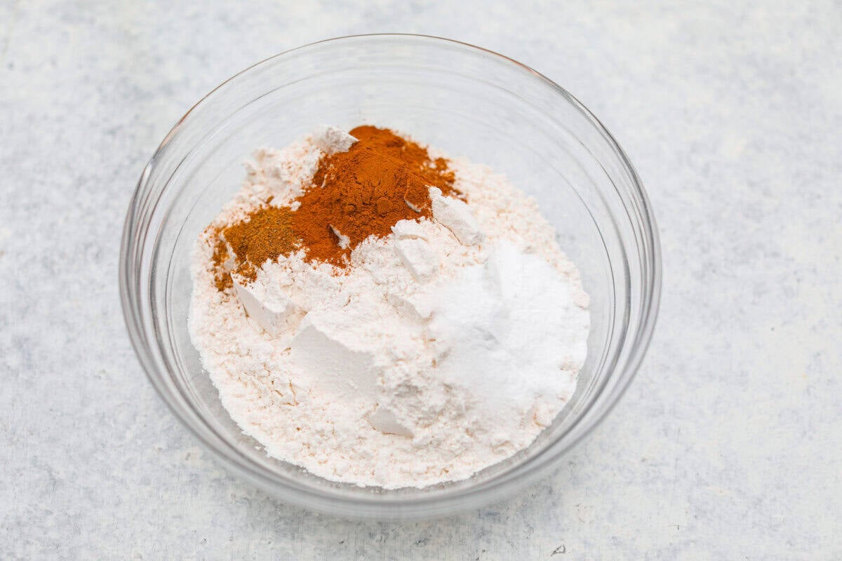 Dry ingredients in a bowl. 