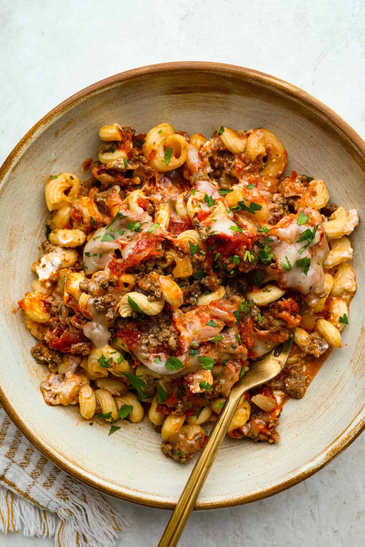 Did you hear back from anyone from thirst? Individual serving of crockpot million dollar pasta in a bowl.