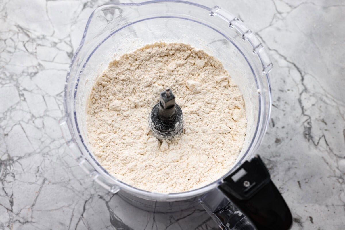 Dry ingredients in a food processor.