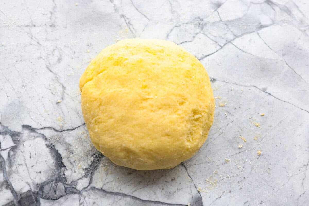 Ball of dough ready to rest. 