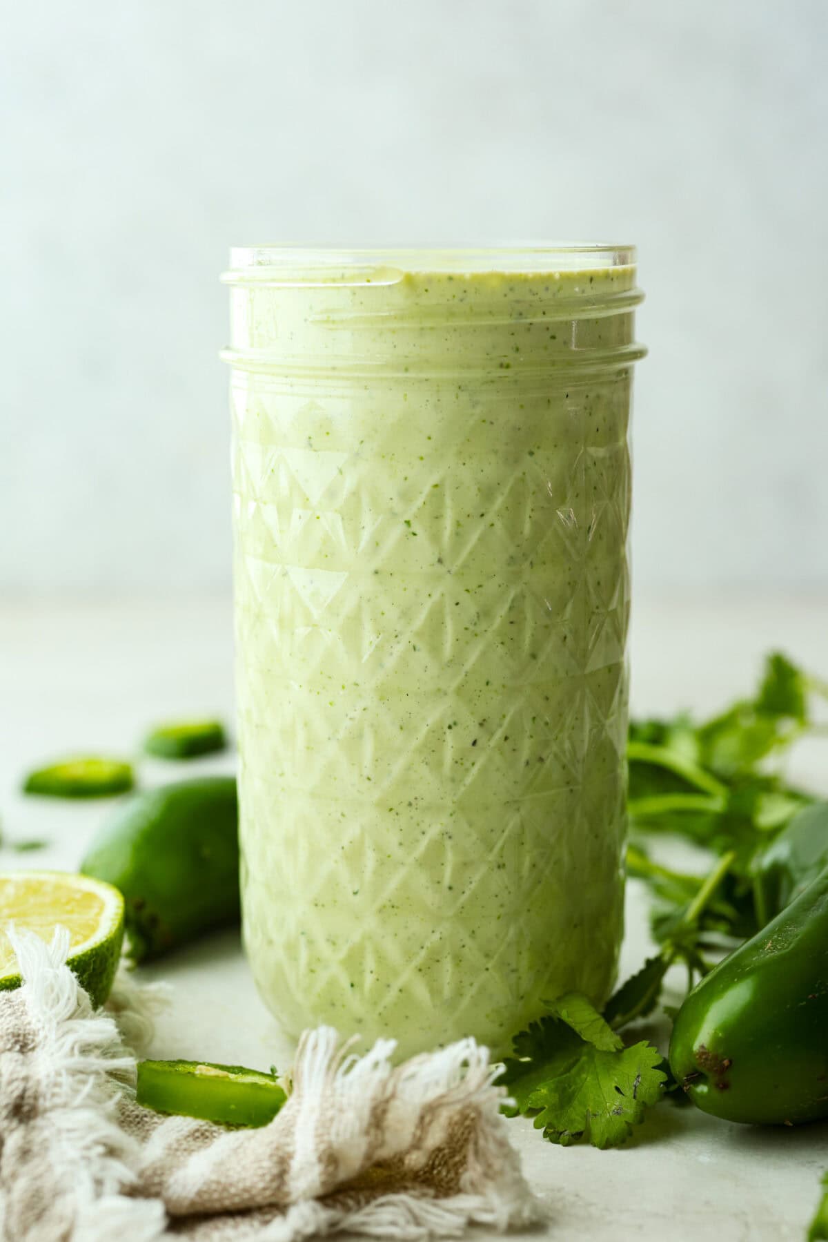 Spice meets creamy! This Jalapeño Ranch Dressing is cool, tangy, and just the right amount of zesty heat. Perfect for drizzling, dipping, or smothering on everything from salads to tacos. Small jar of Jalapeño ranch dressing.