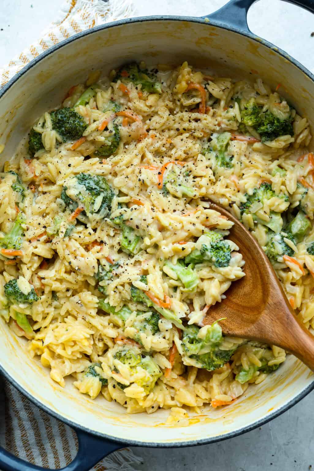 Creamy Broccoli Cheddar Orzo in One Pot | The Recipe Critic