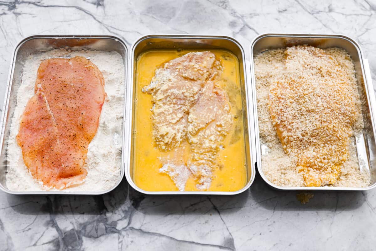 Chicken breasts in each container. 